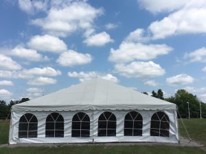 large pole tent rental with French windows